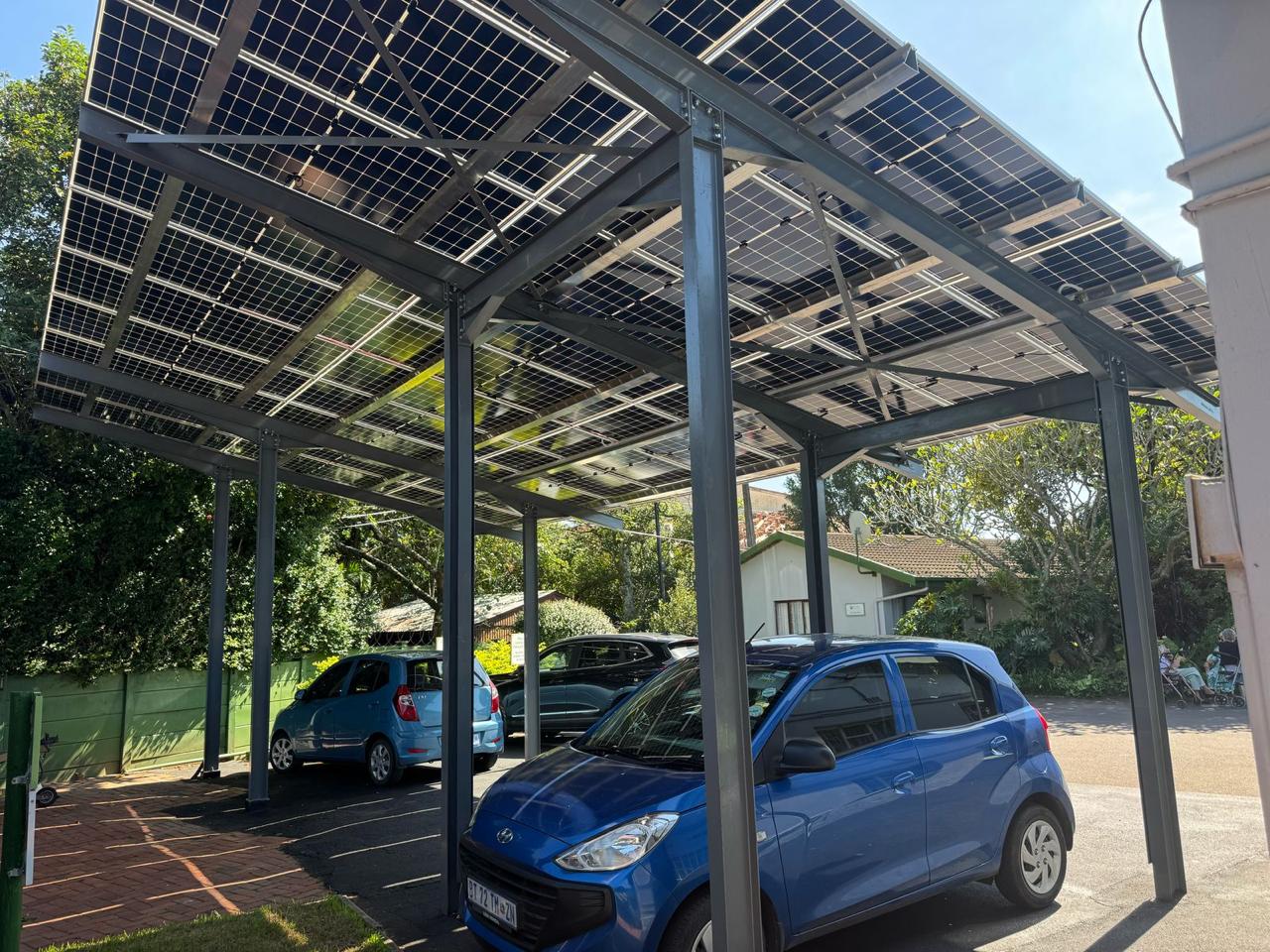Village 95kW Carport Grid Tied Solar System — installation photograph