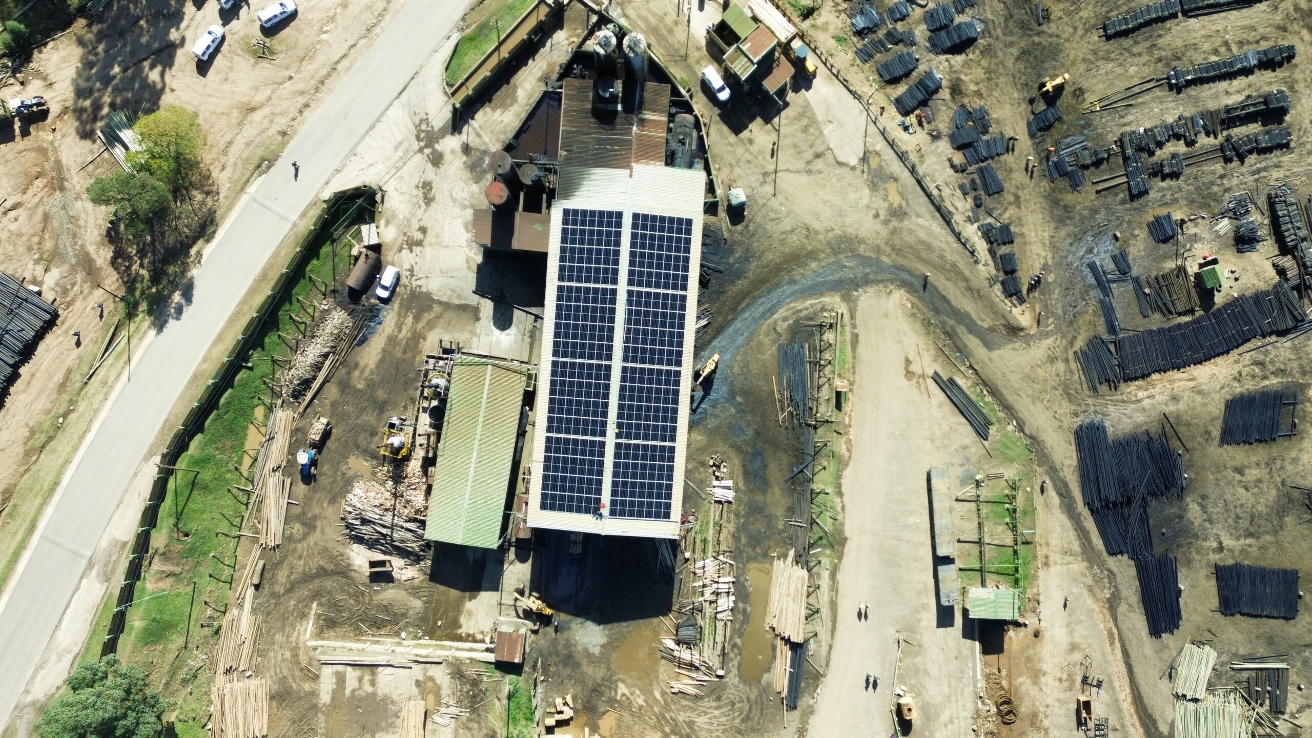 R&B Sawmills 250kW Grid Tied Solar System — installation photograph
